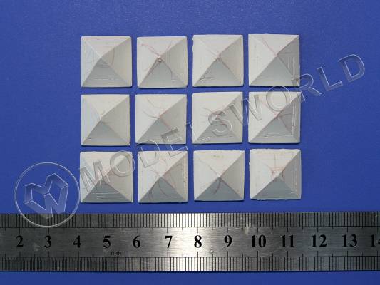Надолбы бетонные (квадратная пирамида), 12 шт. Масштаб 1:72