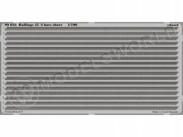 Фототравление 3-х леерное ограждение под углом 45´ короткое. Масштаб 1:700