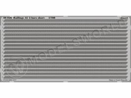 Фототравление 2-х леерное ограждение под углом 45´ короткое. Масштаб 1:700