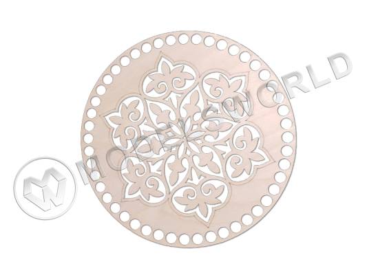 Деревянное резное донышко для корзин, 125 мм