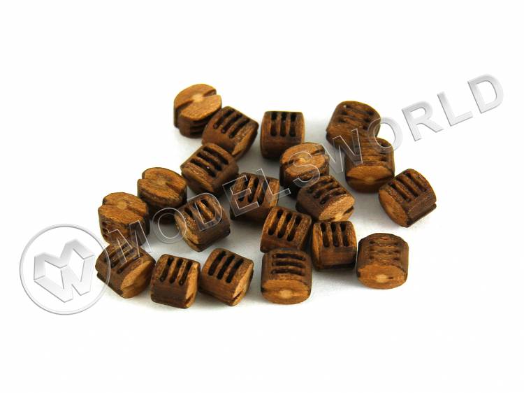 Блок трехшкивный 2 мм, груша, 10 шт Блок трехшкивный 4 мм, груша, 10 шт - фото 1