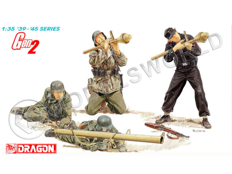 Фигуры солдат Немецкие истребители танков, Восточный фронт. Масштаб 1:35 - фото 1