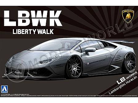 Склеиваемая пластиковая модель автомобиль Lamborghini Huracan LB-Works Ver.2. Масштаб 1:24 - фото 1
