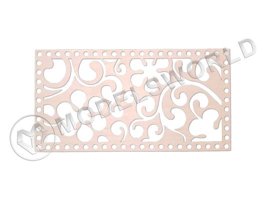 Деревянное резное донышко для корзин прямоугольное, 316х165 мм