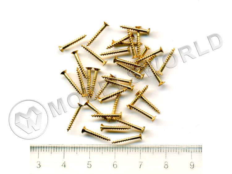 Шуруп, латунь, 12 мм, 10 шт Шуруп, латунь, 12 мм, 10 шт - фото 1