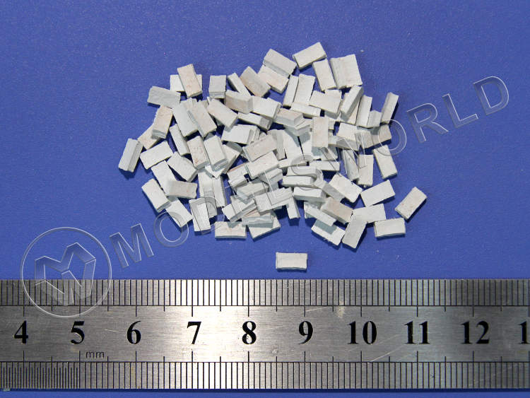 Кирпич белый (силикатный), 100 шт. Масштаб 1:48 - фото 1