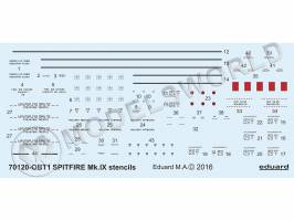 Декаль Spitfire Mk. IX технические надписи, EDUARD. Масштаб 1:72