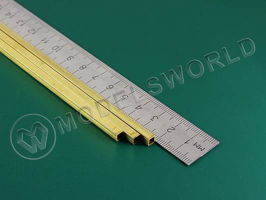 Квадратная латунная трубка 4х0.36 мм, 1 шт