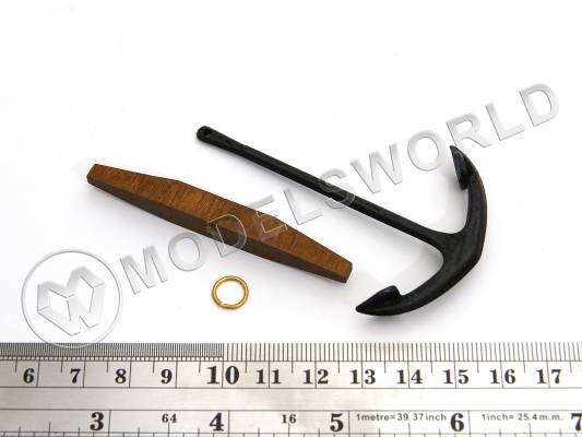 Якорь до 18-го века, металл и дерево, 75 мм