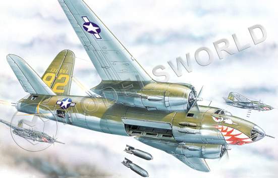 Склеиваемая пластиковая модель Средний бомбардировщик Б-26 Марадер. Масштаб 1:72 - фото 1