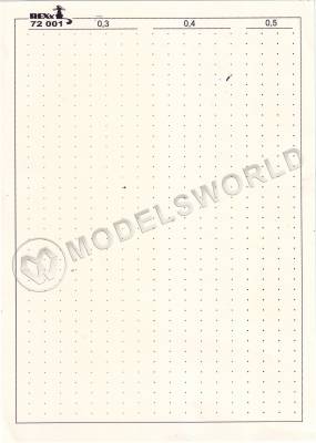 Декаль заклепки выпуклые 0.3, 0.4, 0.5. Масштаб 1:72