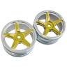 Колесные диски 5 спиц, 26 мм, желтые, 2 шт