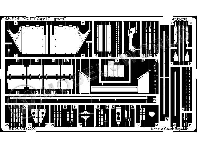 Фототравление для модели PzKpfw IV Ausf.J, Tamiya. Масштаб 1:35 - фото 1