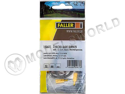 Лампа с микрокабелем FALLER, белая, 3 шт
