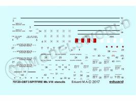 Декаль Spitfire Mk. VIII технические надписи, EDUARD. Масштаб 1:72