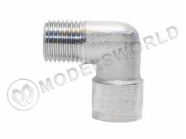 Переходник гайка G1/4"-штуцер G1/4" Г-образный для компрессора