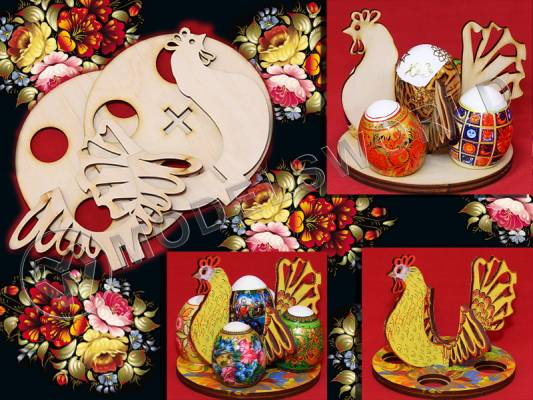 Подставка для яиц на Пасху. Деревянный набор для сборки.