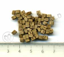 Блок двушкивный, орех, 3 мм. 10 шт.