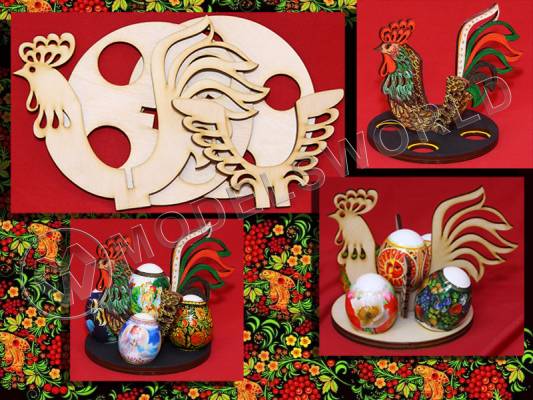 Подставка для яиц на Пасху. Деревянный набор для сборки.