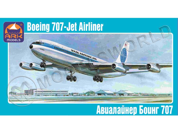Склеиваемая пластиковая модель авиалайнер Боинг 707. Масштаб 1:144 - фото 1