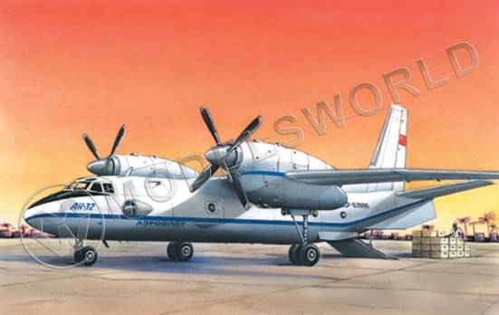 Склеиваемая пластиковая модель Транспортный самолет АН-32. Масштаб 1:288