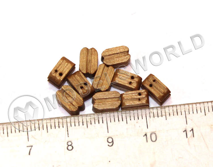 Блок двушкивный, орех, 7 мм. 10 шт - фото 1