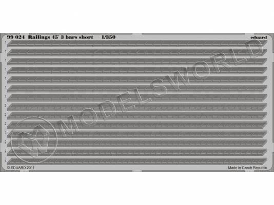 Фототравление 3-х леерное ограждение под углом 45´ короткое. Масштаб 1:350