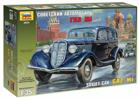 Склеиваемая пластиковая модель советский автомобиль ГаЗ М1. Масштаб 1:35