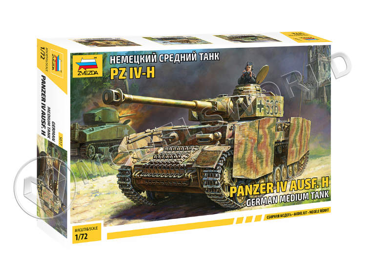 Склеиваемая пластиковая модель Немецкий средний танк Т-IV H. Масштаб 1:72 Склеиваемая пластиковая модель Немецкий средний танк Т-IV H. Масштаб 1:72 - фото 1