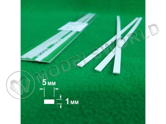 ABS пластик полоса 1х5 мм, длина 250 мм, 3 шт