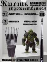 Кисть MiniWarPaint серия Flat Black №2