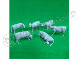 Набор фигурок коровы, 6 шт. Масштаб 1:35