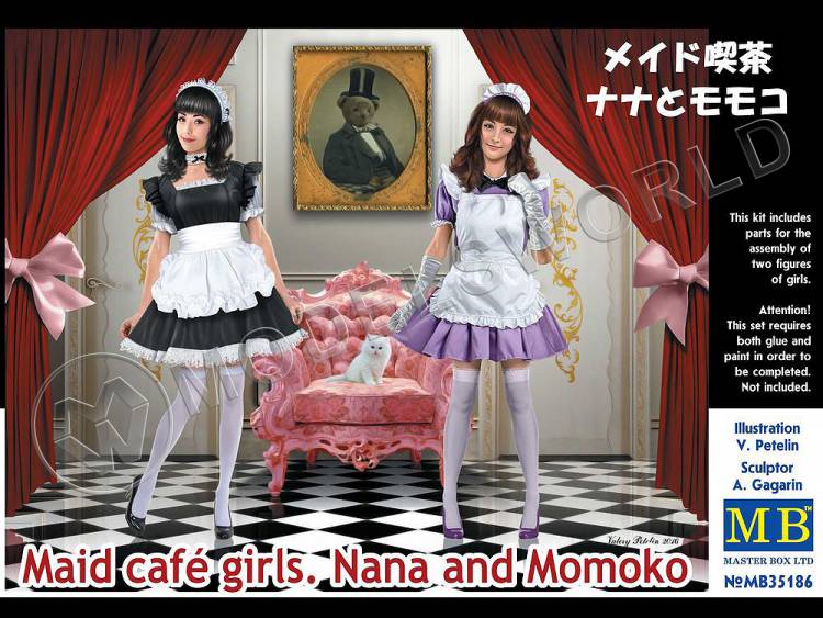 Фигуры Девушки в стиле "мэйдо-кафе". Нана и Момоко. Масштаб 1:35 - фото 1