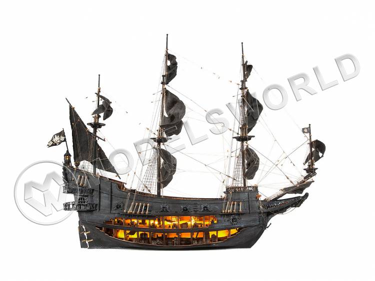 Набор для постройки модели корабля FLYING DUTCHMAN (ЛЕТУЧИЙ ГОЛЛАНДЕЦ) с подсветкой и основанием. Масштаб 1:50 - фото 1
