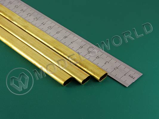 Овальная латунная трубка 12х4 мм, 1 шт