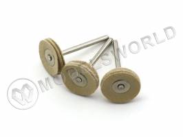 Диск полировочный, белый, кожа, 22 мм, 3 шт