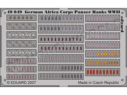 Фототравление German Africa Corps Panzer Ranks WWII. Масштаб 1:48