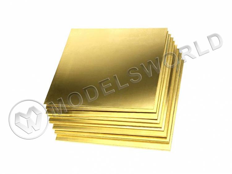 Латунь 0.4 мм, лист 15х30 см, 1 шт - фото 1