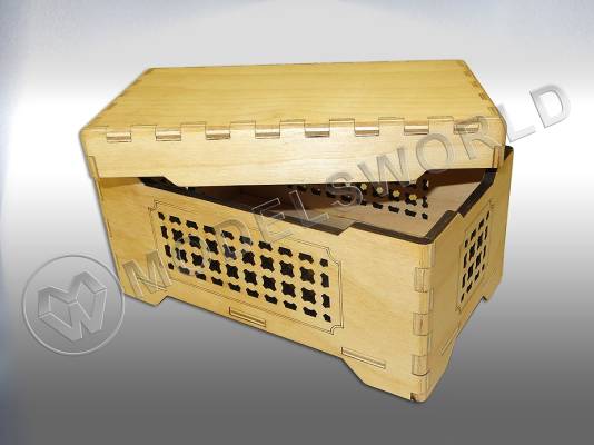 Шкатулка фанера с орнаментом, 175х100х98 мм