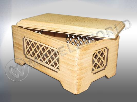 Шкатулка бук с орнаментом, 176х106х70 мм