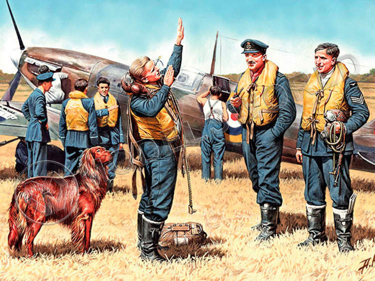 Фигуры пилотов RAF WWII. Масштаб 1:32 - фото 1