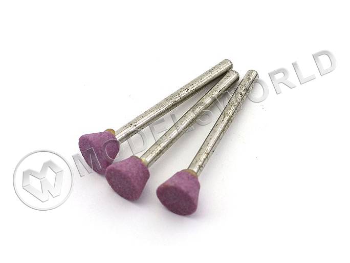 Насадка шлифовальная, оксид алюминия, обратный конус,  8х6 мм, 3 шт - фото 1