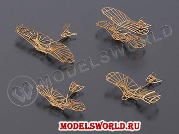 Набор для постройки 3D модели набор 4 планеров Отто Лилиенталя N2, 1:160.