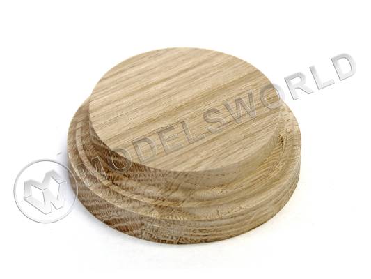 Подставка заготовка под миниатюры, диаметр 65 мм, дуб, 2 шт