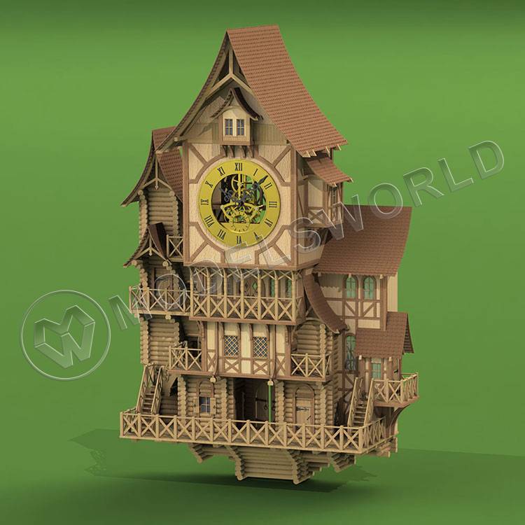 Деревянные часы "Башня Эльфов" - фото 1
