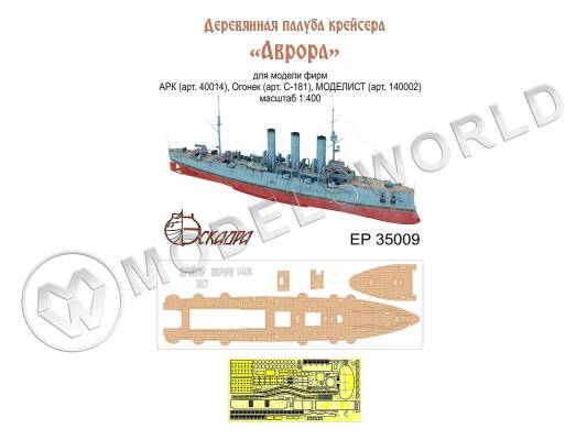 Палуба крейсера "Аврора". Масштаб 1:400