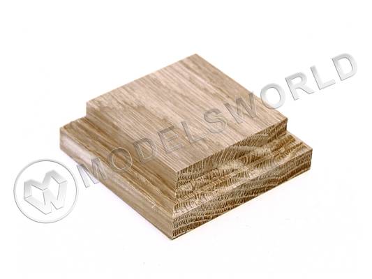 Подставка заготовка под миниатюры 60x60x20 мм, дуб, 2 шт