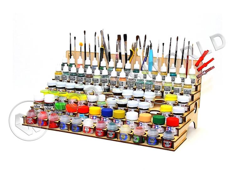 Органайзер под краску комбинированный 36, 30, 26 мм с отверстиями под кисточки - фото 1