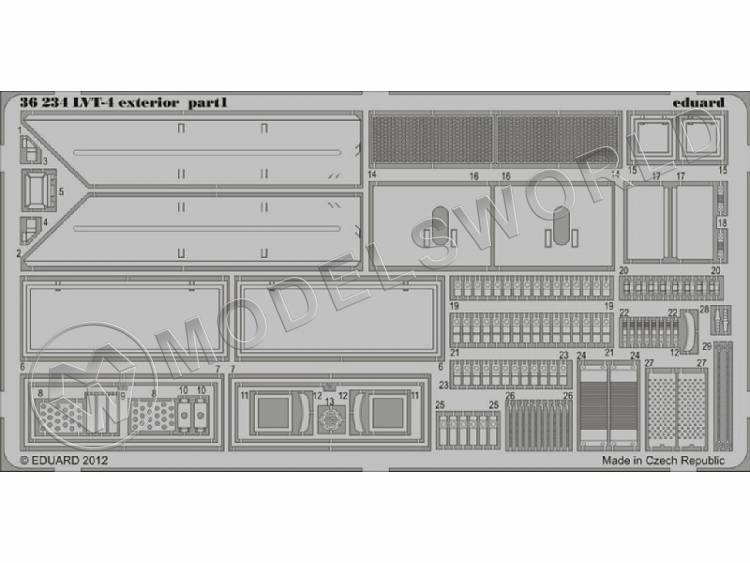 Фототравление для модели LVT-4 экстерьер, AFV Club. Масштаб 1:35 - фото 1