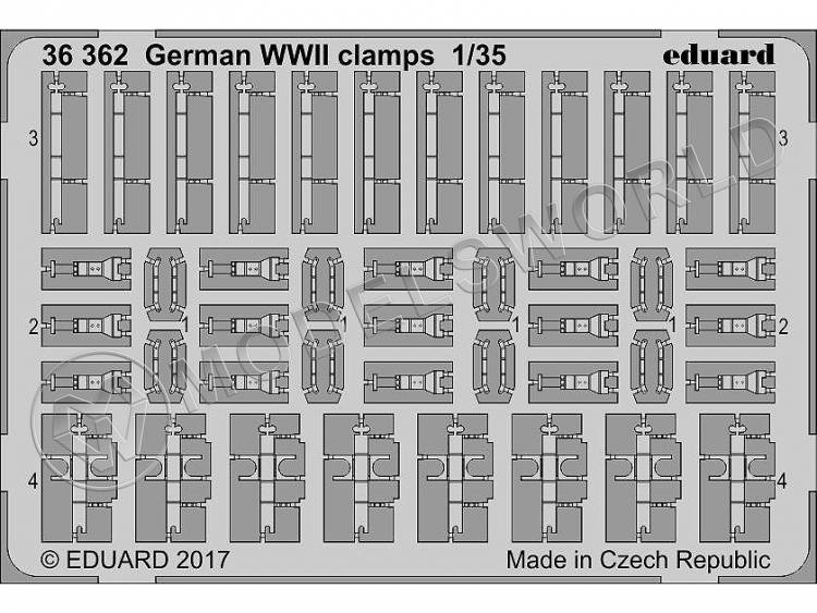 Фототравление немецкие защёлки. Масштаб 1:35 - фото 1
